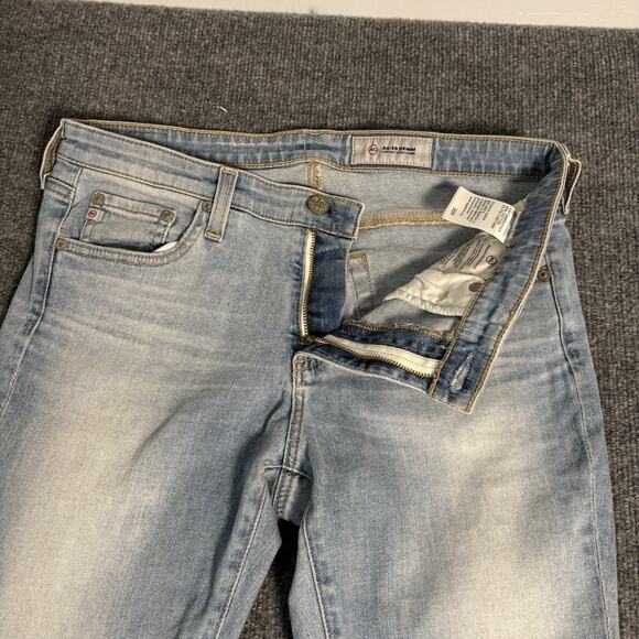 AG Adriano Goldschmied Jeans Womens 30 R Blue Legging Ankle Super Skinny Raw Hem - Picture 4 of 16